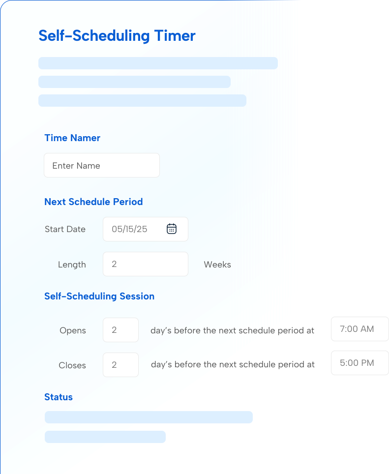 ScheduleAnywhere - Timed self scheduling